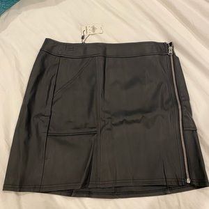 NWT Express Black Leather Skirt